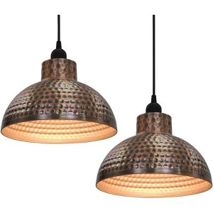 vidaXL Pendelleuchte 242556, mit E27-Fassung, Ø 26 cm, aus Metall, kupfer, 2 Stück