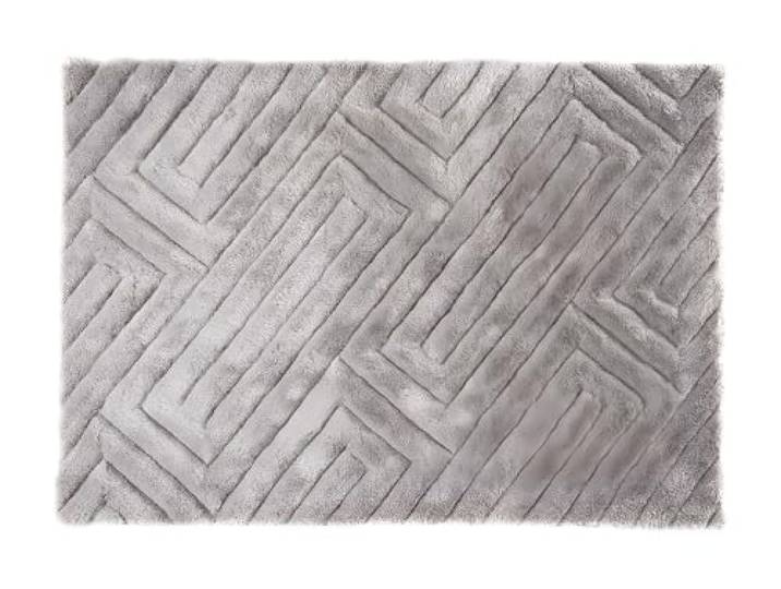 Vente-unique - Tapis Shaggy en Relief à Poils Longs - 160 x 230 cm - Gris - Maze