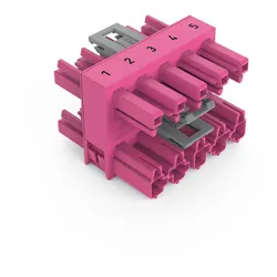 Wago 770-1746 3-fach-Verteiler,5-polig,Kod. B,pink 7701746  - 25 Stück