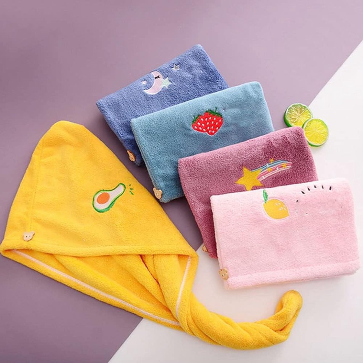 Geel Superabsorberende Haardroger Handdoek met Sneldrogende Kap