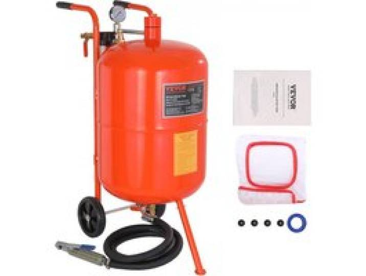 VEVOR Mobiles Sandstrahlgerät 75,7 L Sandstrahlanlage ca. 244 cm Arbeitsschlauch Sandstrahler 60–110 PSI Arbeitsdruck ideal zum Entfernen von Rost, Farbe, Flecken und das Polieren großer Flächen