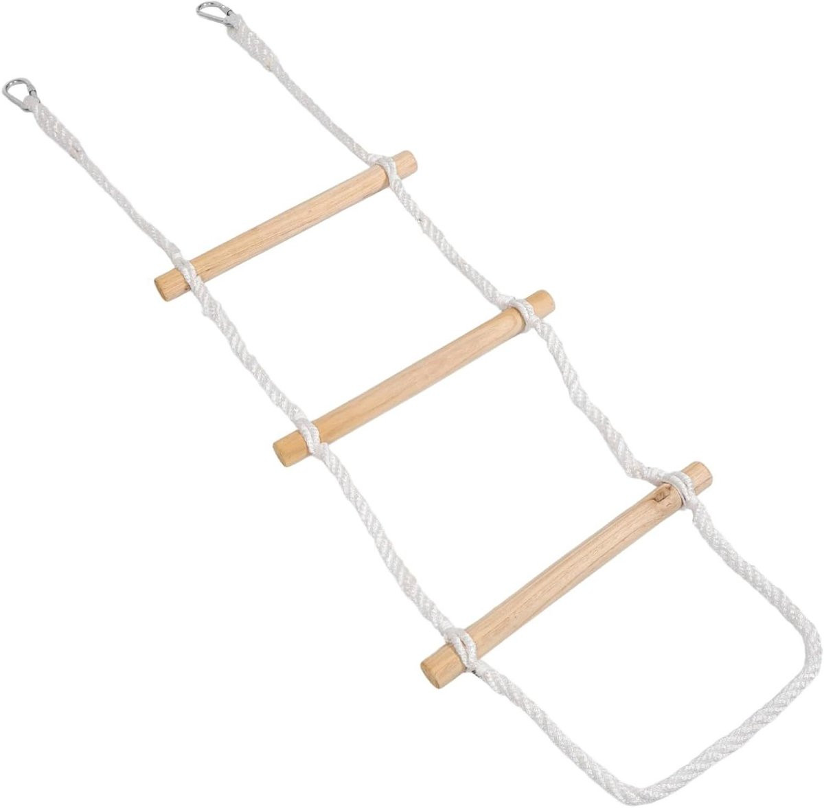 Opvouwbare klimtouw ladder voor stapelbedden in beige, 150 cm lang