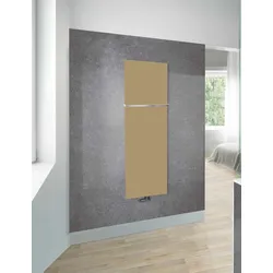 Zehnder Fina Lean Bar Design-Heizkörper elektrisch, 1500x48x500 mm, Golden Sand, schlankes Design mit Handtuchhalter