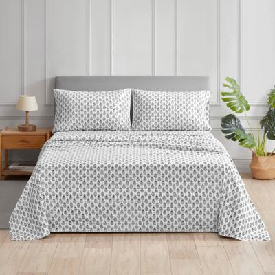 Printed Microfiber Sheet Sets by BrylaneHome in Global Grey (Size KING)