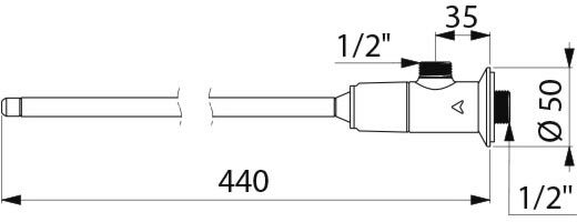 Robinet poussoir temporisé de lavabo TEMPOGENOU commande fémorale équerre DELABIE 734100