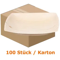 Einwegteller NatureStar BIO Suppenteller Palmblatt 100 Stück lebensmittelecht, umweltfreundlich, Kartonabgabe