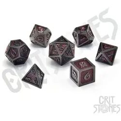 Crit Stones Red Wyrmskin Metal RPG Dice Set