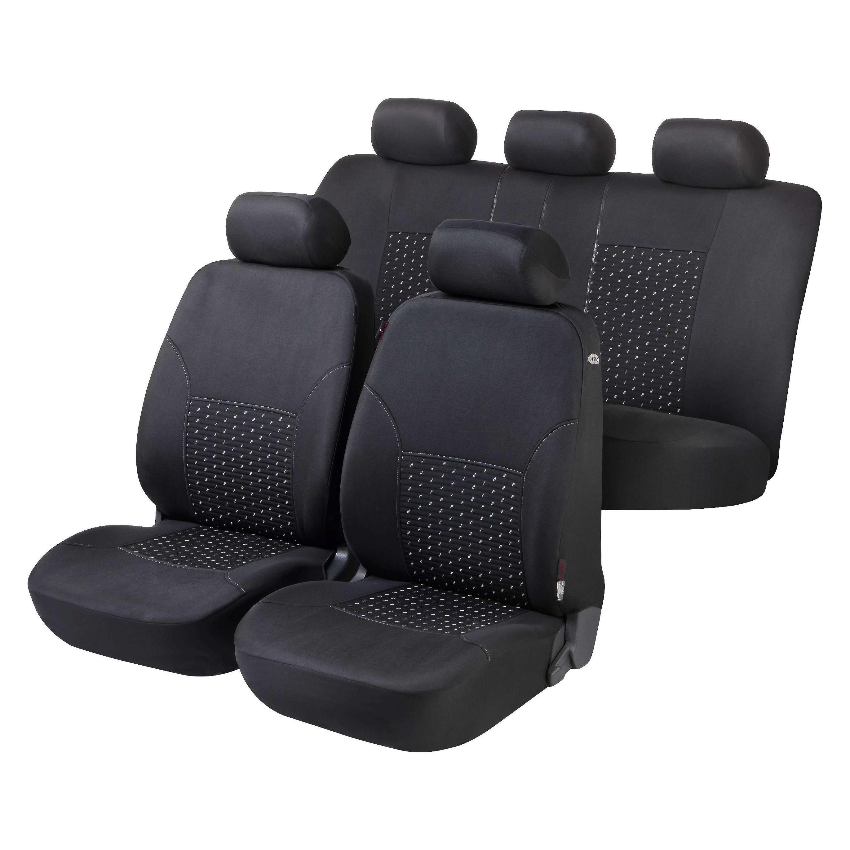 Walser Autositzbezug DotSpot grau schwarz Premium Set (11939)