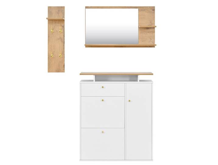 SCHUHSCHRANK set weiß led spiegel schuhschrank