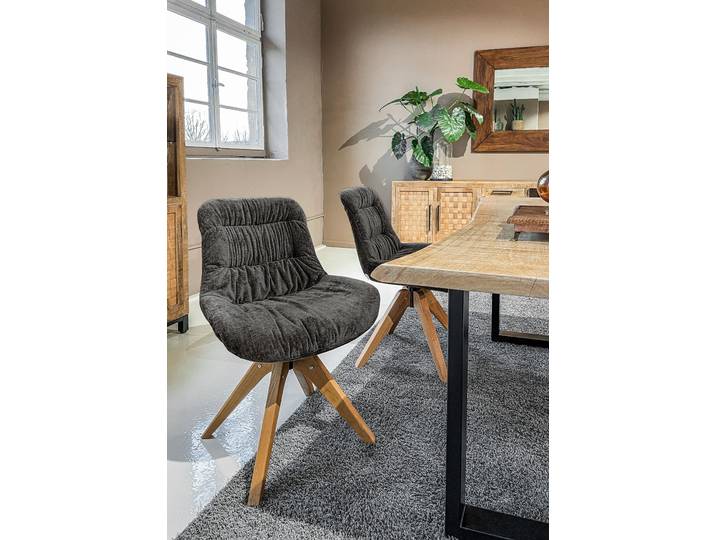 Esszimmersessel, Anthrazit, 55x84x60 cm, Polyester, Drehfunktion, Modern, Gutmann-Factory