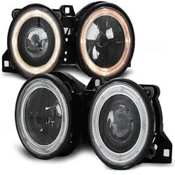 Scheinwerfer Angel Eyes passend für BMW 3er E30 Bj. 82-94 Schwarz