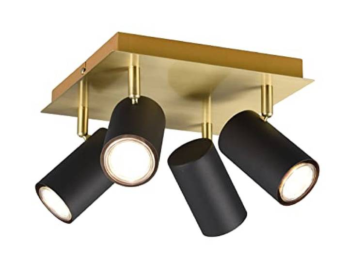 Trio-Leuchten Plafonniermétal noir et or gu10