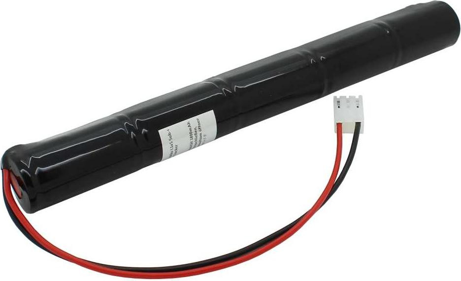 AccuCell Notlichtaccu NiMH 6V 1800mAh L1x5 Sub-C met 200mm kabel en connector, geschikt voor Beghelli 415.021.000