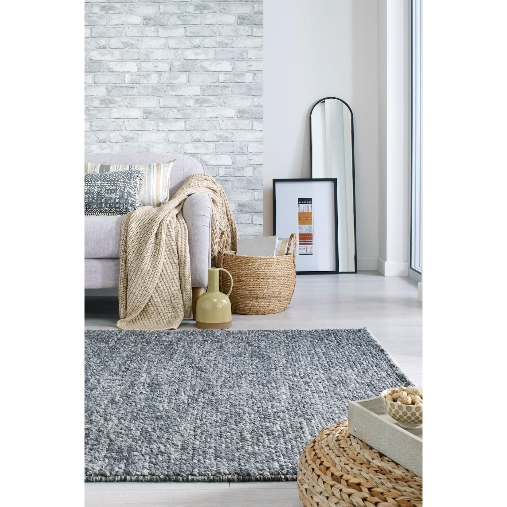 Teppich Wollmischung Anthrazit 160 x 230 cm - MEDWAY Kadima Design