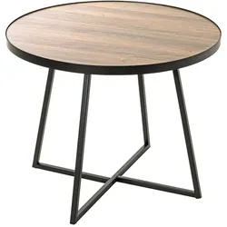 Beistelltisch Sofa in Eichefarben Metall Bügelgestell