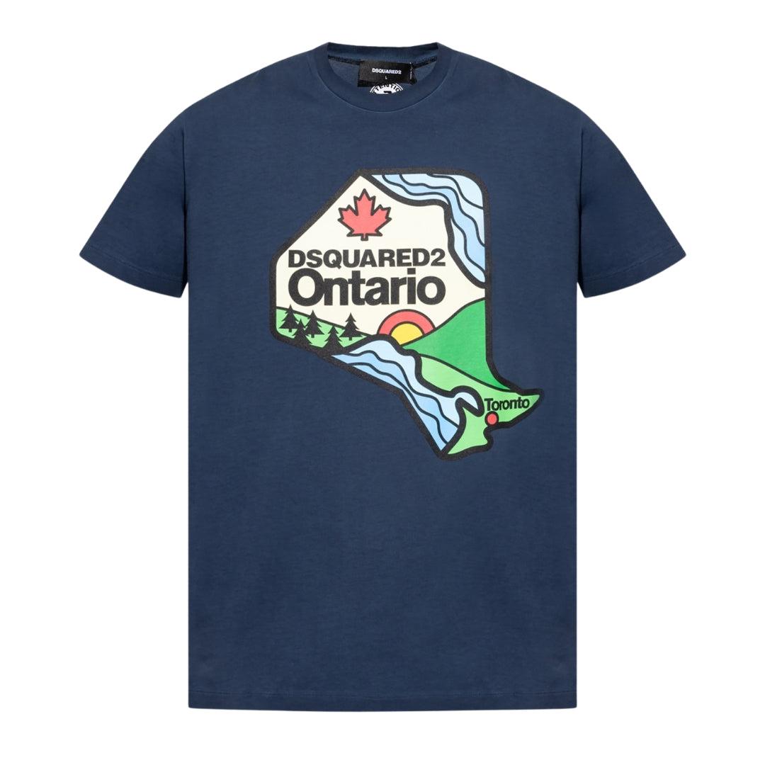 Dsquared2 Ontario Logo Marineblauw T-shirt