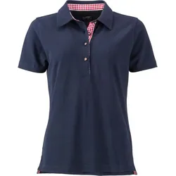 James & Nicholson Damen Trachten Piqué Polo JN715 navy/red/white S