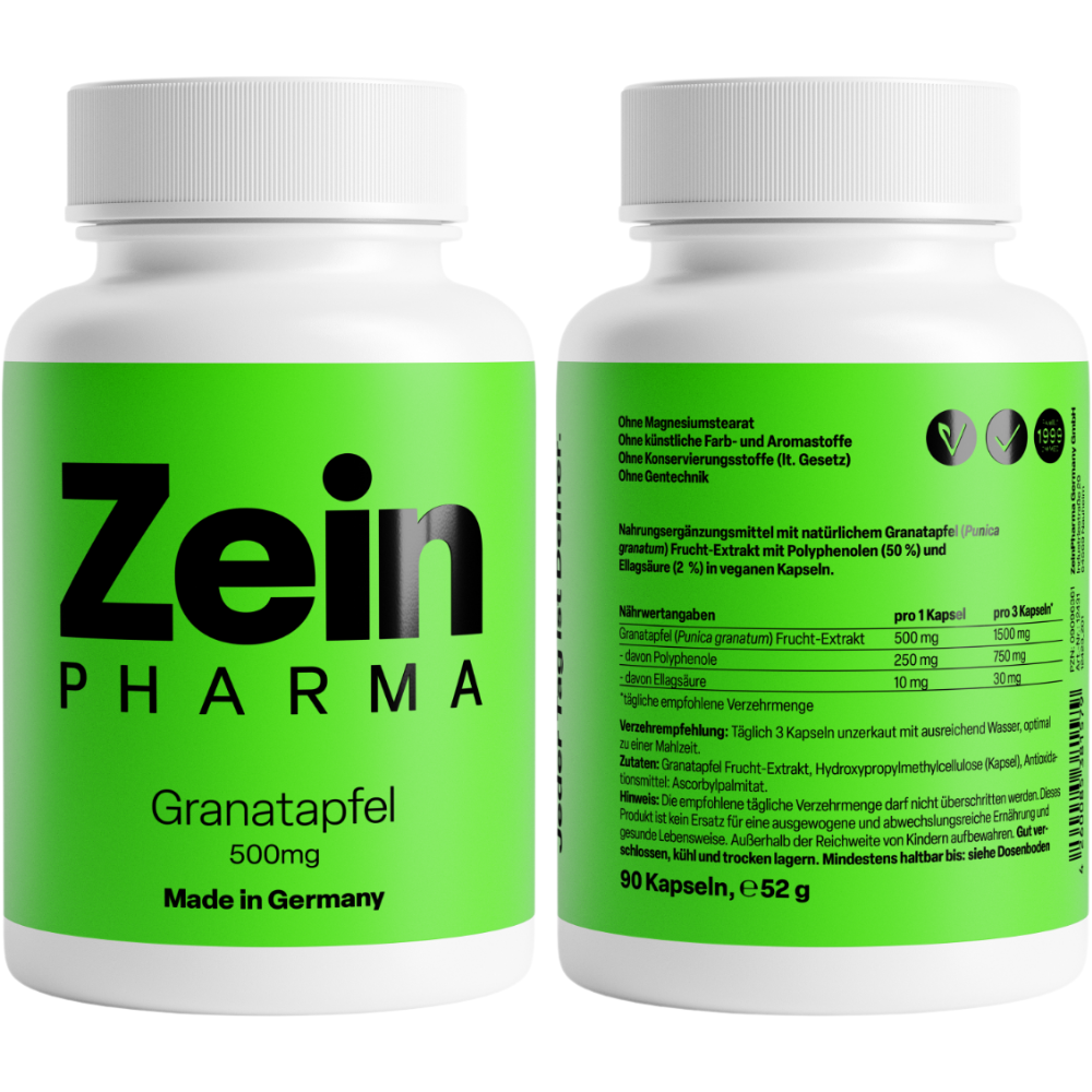 ZeinPharma Pomegranate Extract 500mg Antioxidant Food Supplement 90&nbsp;caps.