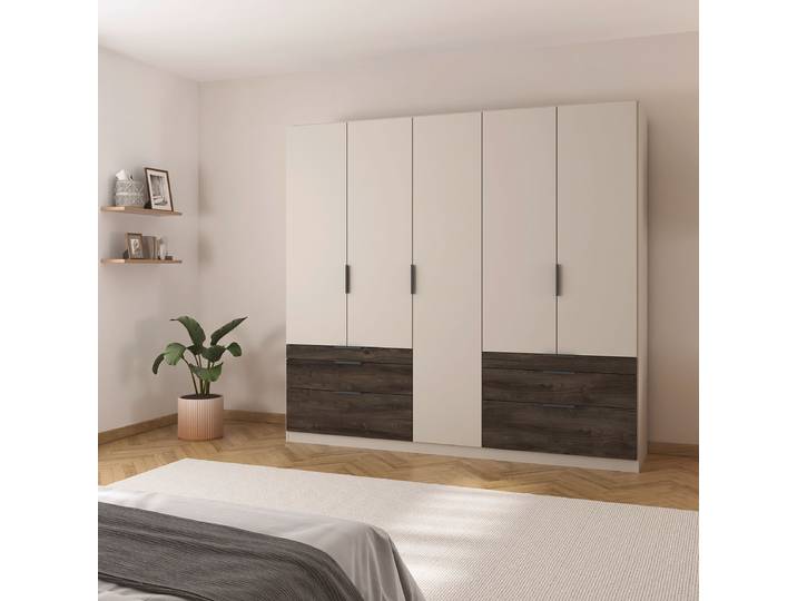 home24 Draaideurkast Koda 226cm 6 beige/kasjmier