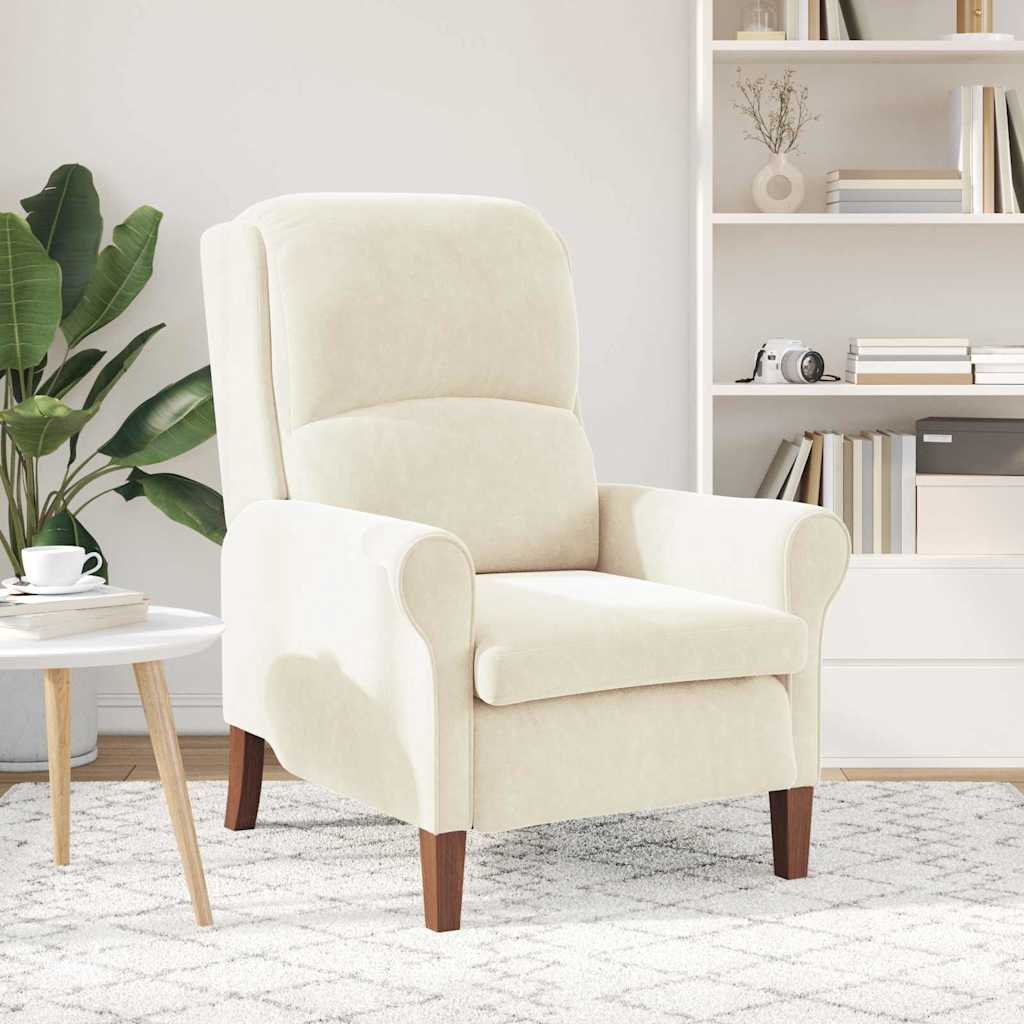 vidaXL fauteuil Crème Velours