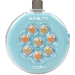 NANLITE cookie Mini-Smartphone-Leuchte rund cyan