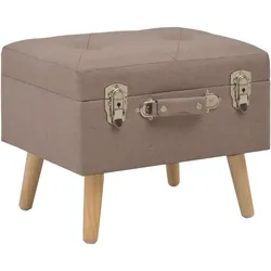 vidaXL Hocker mit Stauraum 3 Stk. Braun Stoff