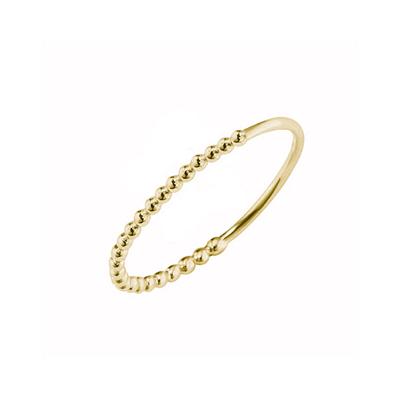 Fingerring CAÏ "925 Silber halb-halb Kugeln vergoldet", gelb, Fingerringe, Damen, 060 (19,1), Silber 925 (Sterlingsilber), Fingerring