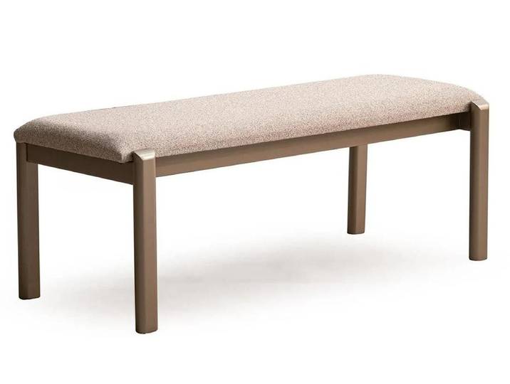 Xlmoebel Sitzbank Beige Textilbank von XLMOEBEL für modernes Interieur (1-St., Beige Textilbank 124x48x48 cm), Made in Europa
