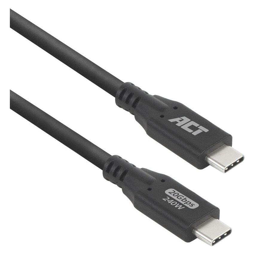 ACT USB C - USB C (0.50 m, USB 2.0, USB 3.2 Gen 1, USB 3.2 Gen 2, USB 3.2 Gen 2x2, USB 4, 240 W) (AC7420)