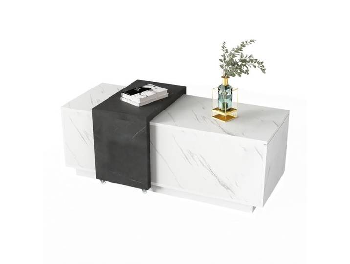 Nouveau matériau respectueux de l'environnement marbre placage optique table basse modèle de marbre blanc classique idéal