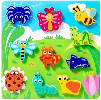 Uplifted Finds Children's 3D Puzzle Early Education Fun DIY Paste Wood Educational Toys For Kids insect