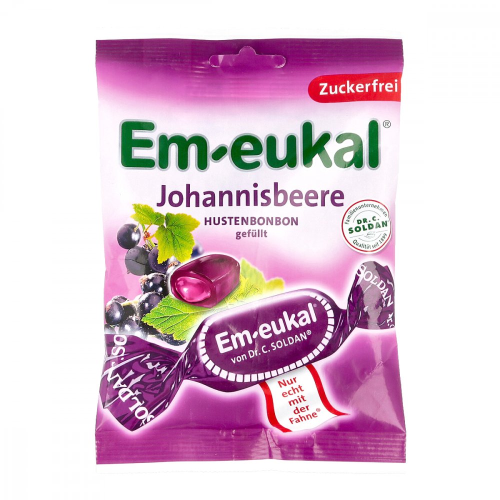 Dr. C. SOLDAN GmbH Em Eukal Bonbons Johannisbeere gefüllt zuckerfei 03166304