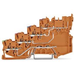 WAGO 2020-5477 Vierleiter-Initiatorenklemme 7 mm Push-In-Klemme Belegung: mit PE-Gehäuse Kontakt Orange 15 St. Piece