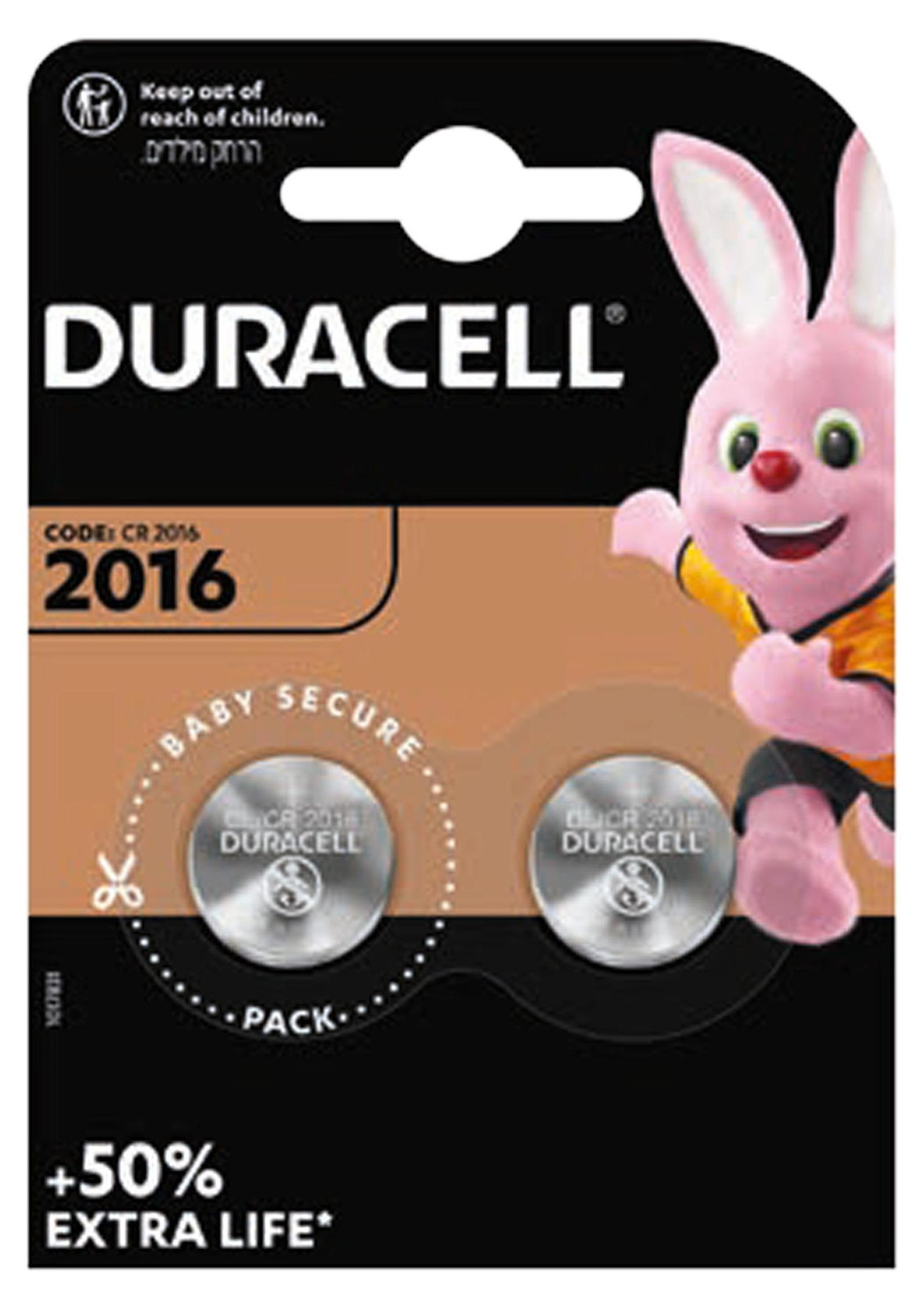 Duracell CR2016 B2 Lithium Knopfcel