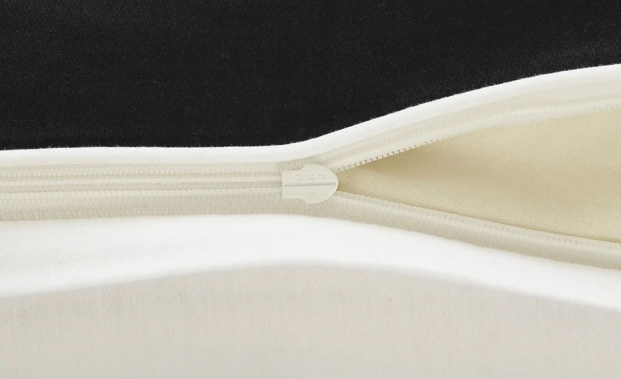 como Satin Wende-Bettwäsche  Satin Piping ¦ schwarz ¦ Maße (cm): B: 155
