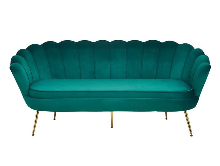 Muschelsofa, Samt, Edle Farbe, 180×76×78 cm, Glamour, 3-Sitzer, SalesFever