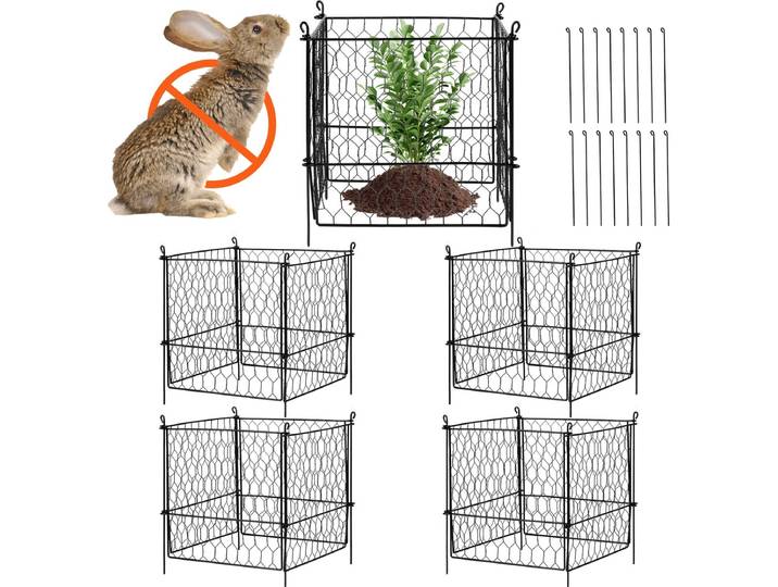 VEVOR Set van 5 Plantenbescherming Plantenkooi Tuindraad 340x340x315mm Metaal