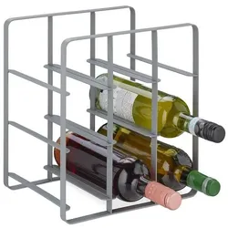 relaxdays Weinregal für 9 Flaschen grau, 27.5x30x20 cm