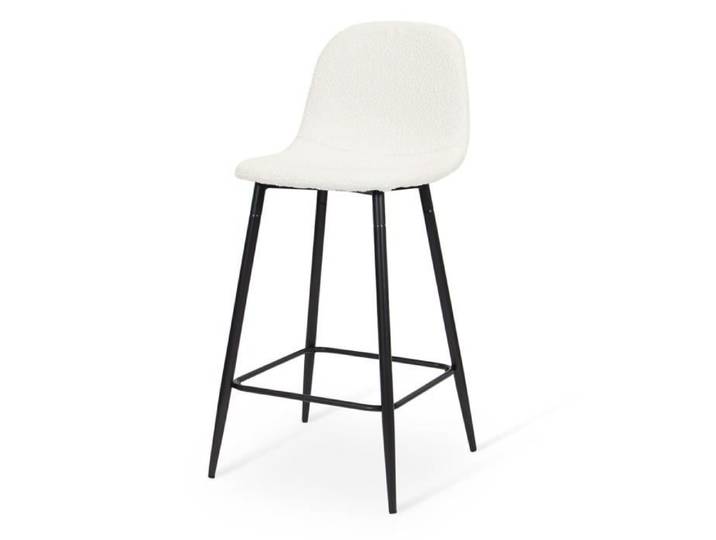 Milton & Oldbrook Bouclette Tabouret de Bar Bas Milan Blanc
