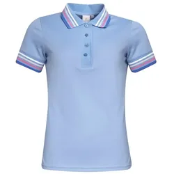 Cross Stripe Golf Damen Polo hellblau