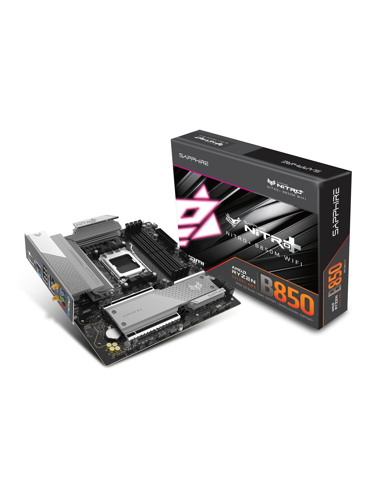 Sapphire NITRO+ B850M WIFI Mainboard - AMD B850 - AMD AM5 - DDR5 RAM - Micro-ATX