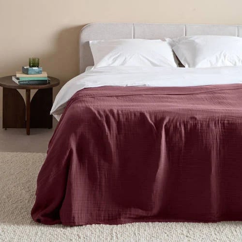 NOUS Living zomerdekbed mousseline sprei voor volwassenen 160 x 250 cm