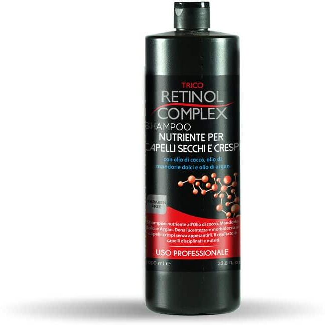 Retinol Complex SHAMPOO CAPELLI SECCHI E CRESPI OLIO DI COCCO, MANDORLE E ARGAN 1000ml TRICO