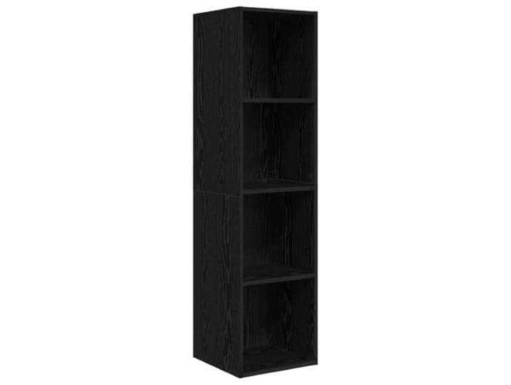 KTHLBRH Set TV-Wandschrank 37 x 37 x 142,5 cm Eiche Schwarz Technisches Holz, mehrere Regale, Wandmontage, Wohnzimmer, Geschäft, rechteckiges Design