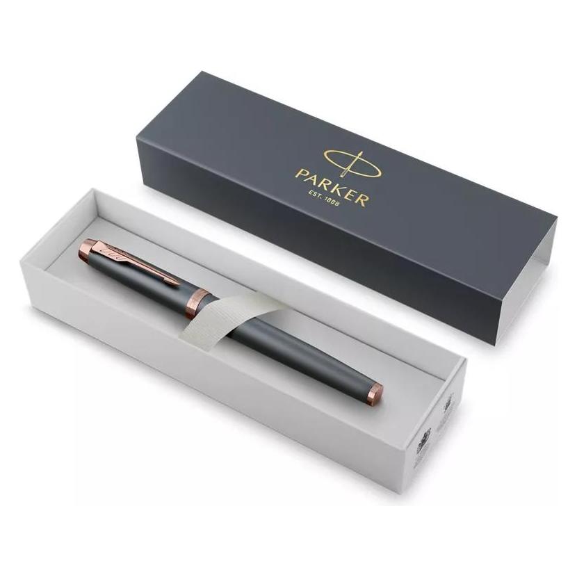 Parker Pen Parker IM-Rollerpen, Schiefer-Finish, konische Spitze, blaue Tinte (1x) (2235423)