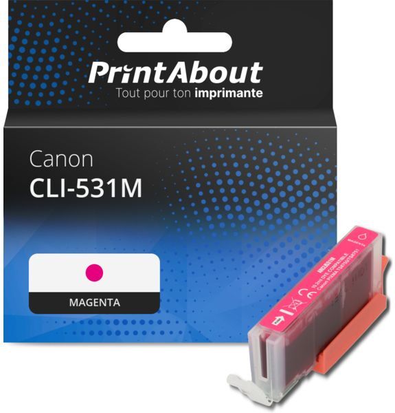 PrintAbout Cartouche compatible Canon CLI-531M - Magenta Magenta
