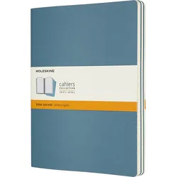 Moleskine Cahier Journals Linierte Notizbücher XL blau 3 St.