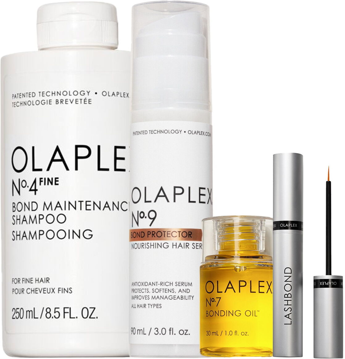 314.5ml Olaplex Bonding Routine Set (No.4FINE 250ml + No.7 30ml + No.9 90ml + LASHBOND™ Serum 4,5ml)
