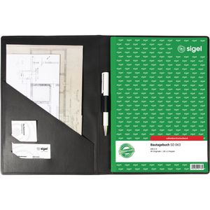 Sigel Fahrzeugmappe EF410, A4, aus Kunstleder, mit Stifthalter, schwarz