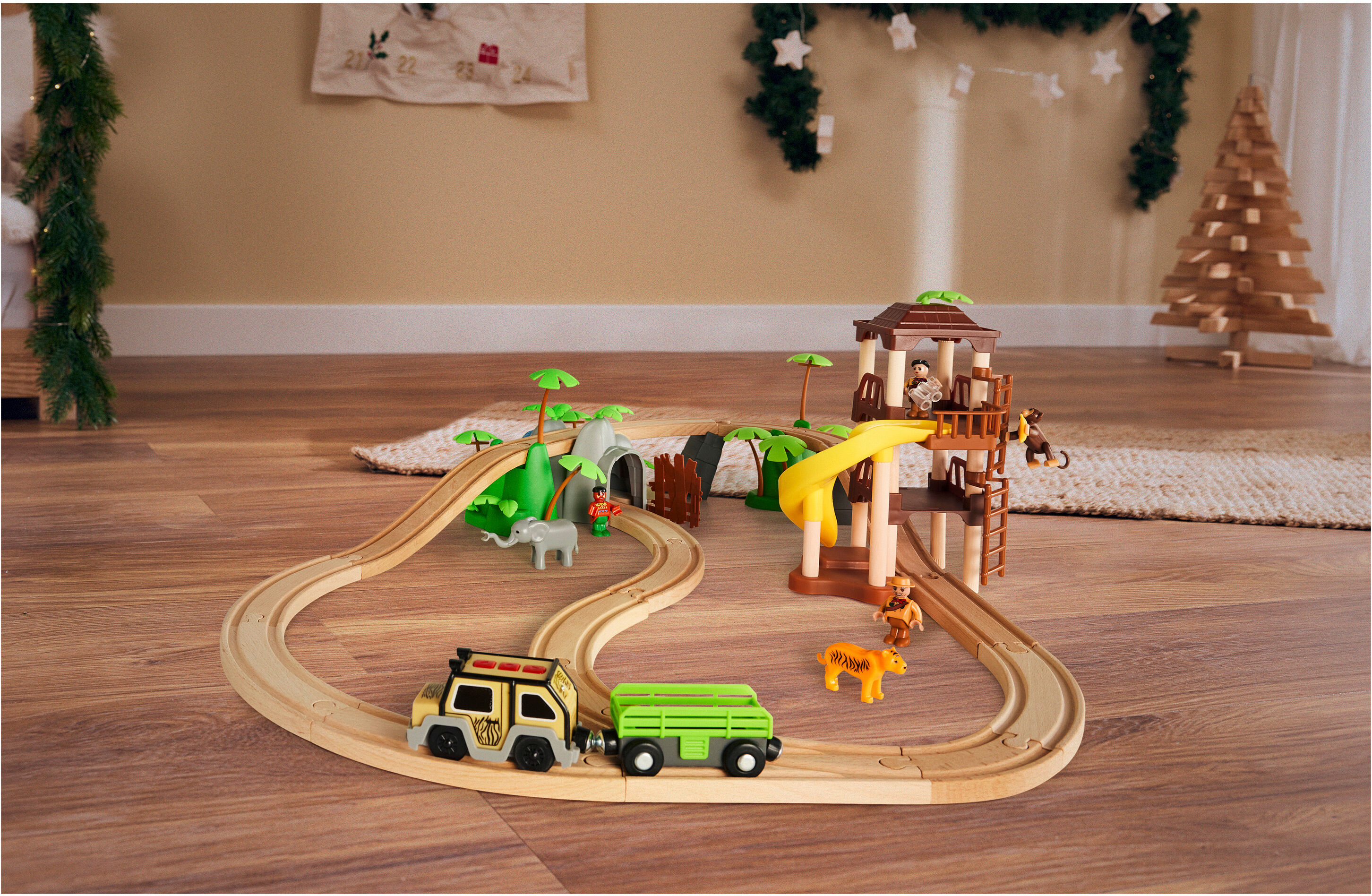 PLAYTIVE Eisenbahn-Set »Dschungel / Passagierzug«, Streckenlänge max. 2,8 m